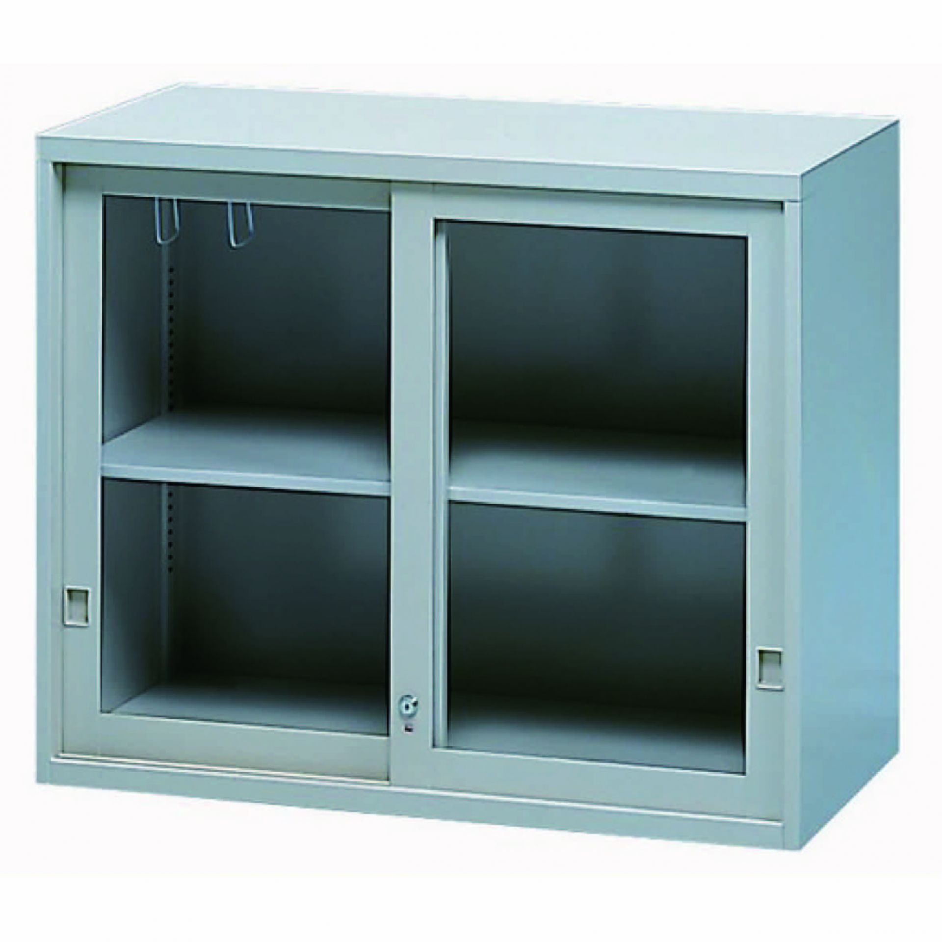 玻璃加框拉門上置式鋼製公文櫃