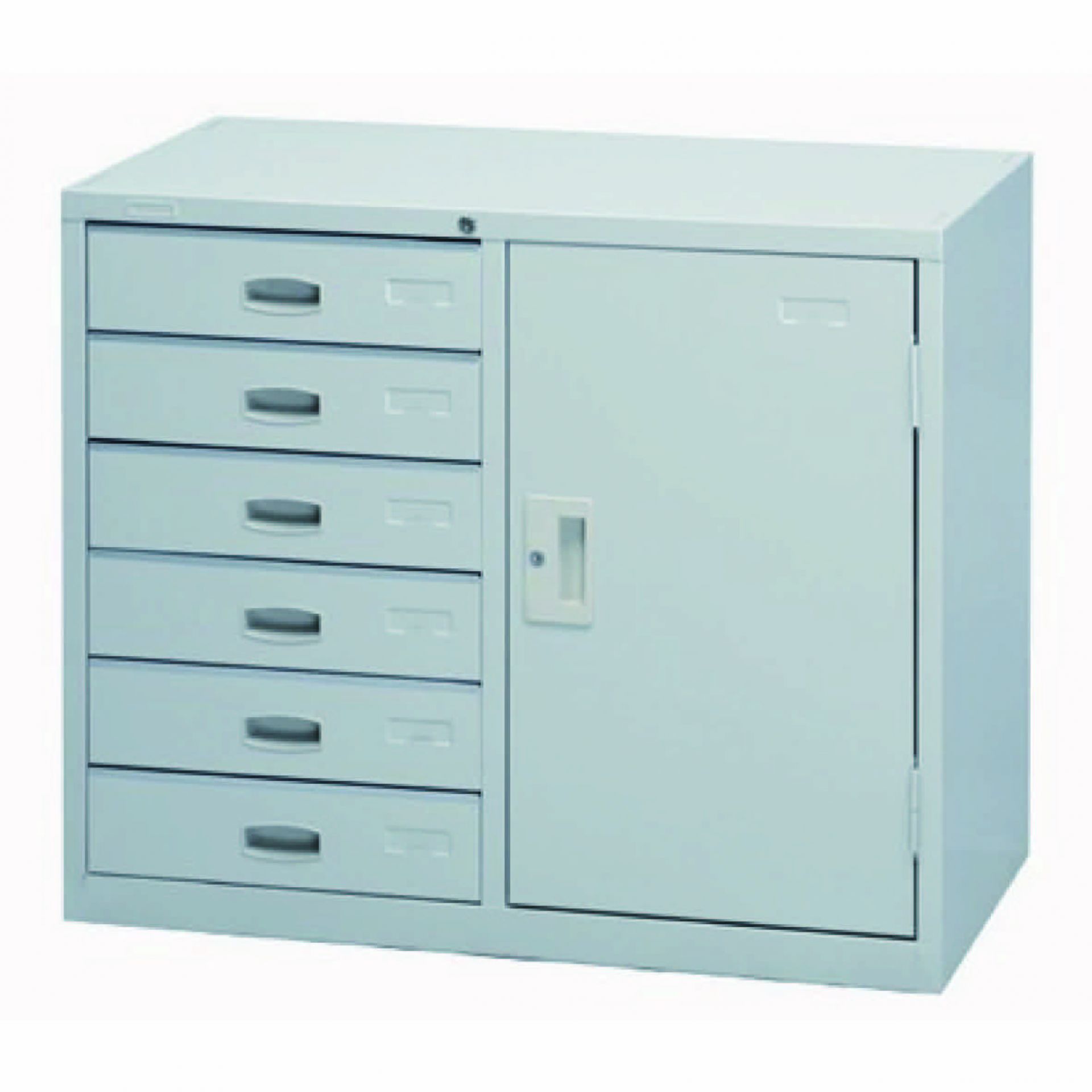 單邊六抽屜鋼製公文櫃